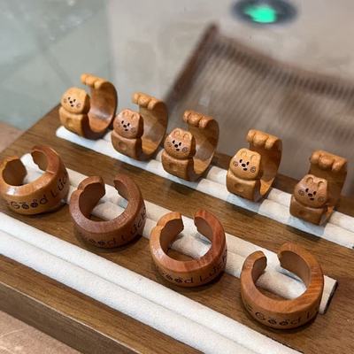 桃木兔子跑环 diy文玩串珠时尚配饰佛珠手链项链 DM932