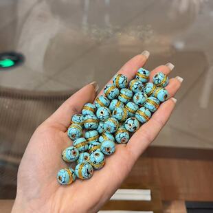 菱镁矿乌兰花汉堡珠通孔配件 路路通 DIY手串项链 TY1502