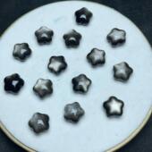 DIY手串项链 小号天然银曜石星星通孔配件 规格13mm ZW425