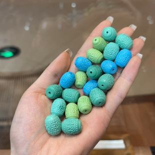 菱镁矿回纹大桶珠diy项链文玩配饰隔串珠配件手工编织手绳 DM891