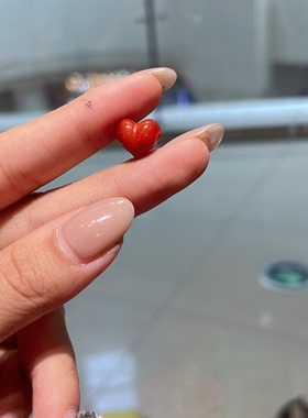 烤色南红横孔爱心配件 10*11mm diy文玩佛珠手串项链 TY568