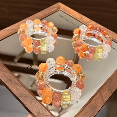 胶花白阿塞草莓晶方糖金箔锦鲤原创手链 女款时尚手串饰品 LH779