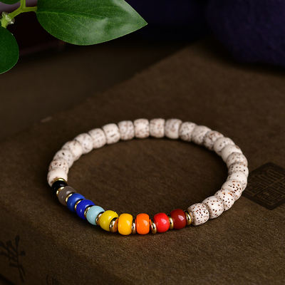 星月菩提搭配血巴琉璃彩虹手串 TY1690