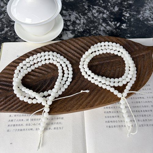 白玉菩提根6mm长链 diy文玩佛珠手串项链 TY2839