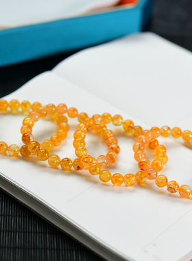 优质金黄色黄胶花手链 单圈水晶手串饰品礼物 ZW771