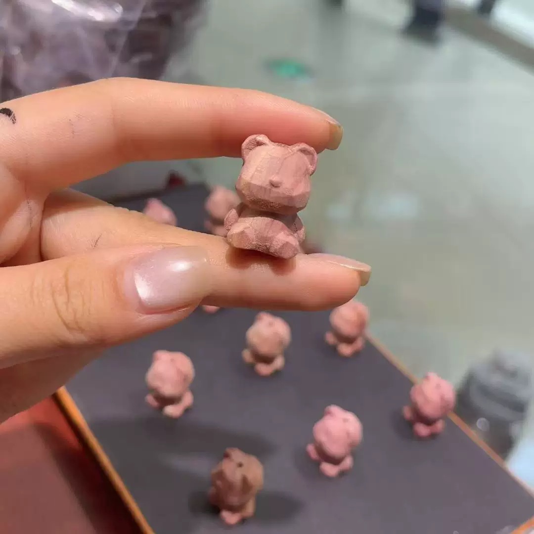 小红书爆款血柏木切割熊配件手工diy文玩配饰佛珠串珠手链 TY559