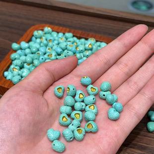 菱镁矿陨石爱心散珠 DIY文玩佛珠手串项链 TY2336