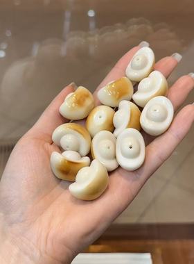 炭烤天然象牙果元宝 diy佛珠配件手工编绳项链手串文玩 DM880