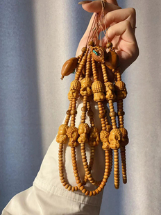 老山檀四不佛手机挂链搭配橄榄核隔片 TY1165 橄榄核悟道