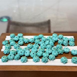 菱镁矿描金莲花通孔配件 DM704 DIY文玩佛珠手串项链