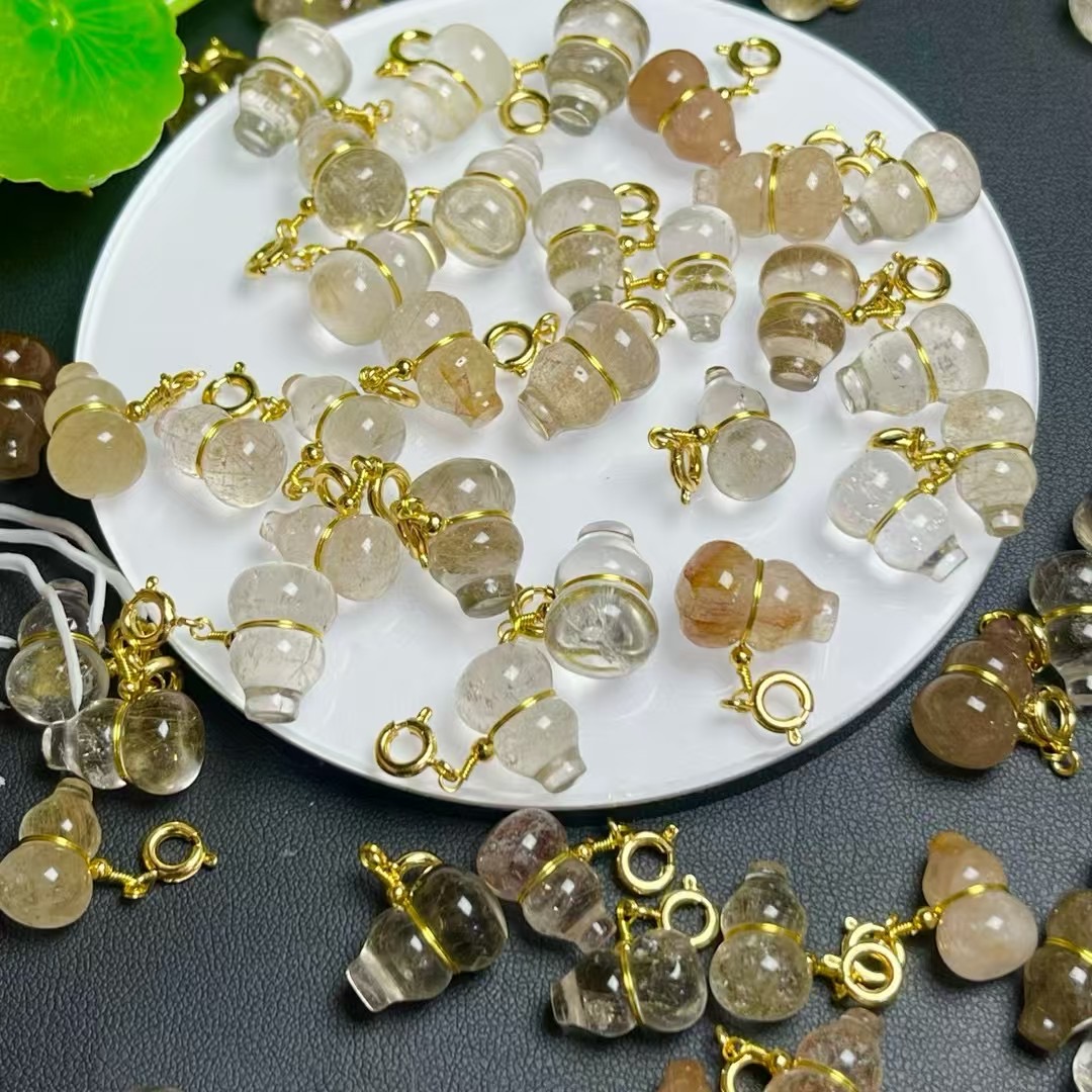 发晶葫芦小滴溜吊坠 规格14～15mm左右 diy手串项链 ZW711