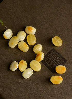 天然蜜蜡富甲天下通孔配件 DIY手链背云 LH49