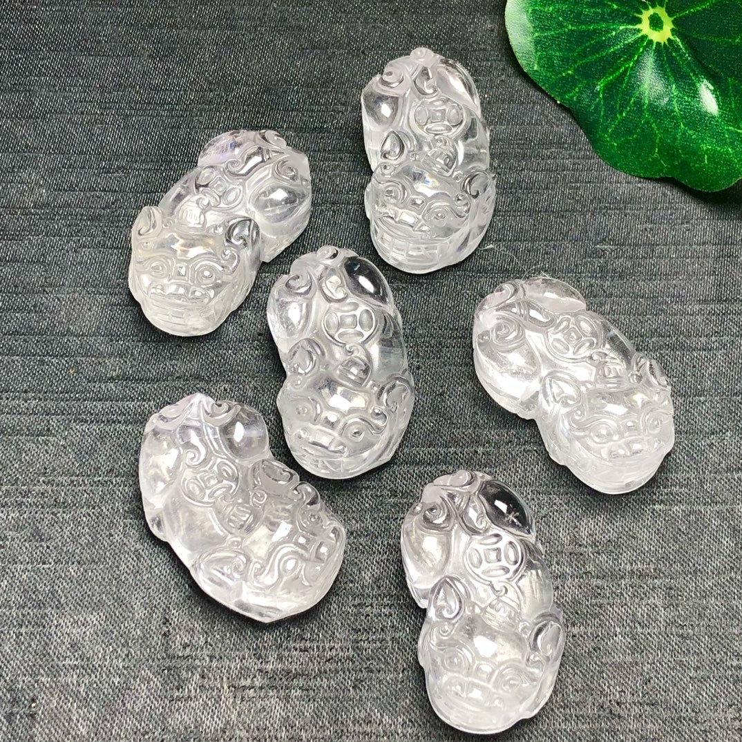 天然白水晶貔貅 规格28mm diy手串项链配件 ZW909