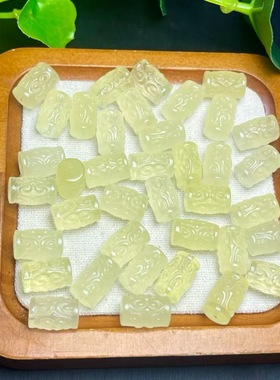 天然黄水晶回纹桶珠 规格9*14mm DIY手串项链 ZW663