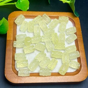 DIY手串项链 14mm ZW663 规格9 天然黄水晶回纹桶珠