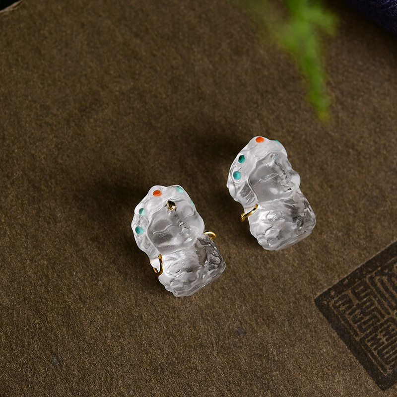 雪巴琉璃度母通孔配件 DIY佛珠文玩手串项链 DM436