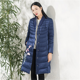 雪国天娇中国风羽绒服女冬季白鸭绒复古气质时尚保暖中长5707273