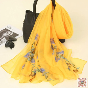 2025长款纱巾春夏丝巾女新品优柔纱围巾百搭防晒长披肩海边沙滩巾