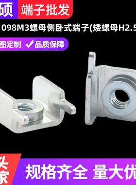 PCB-1098M3螺母侧卧式端子（矮螺母H2.5mm）焊接端子线路板接线柱