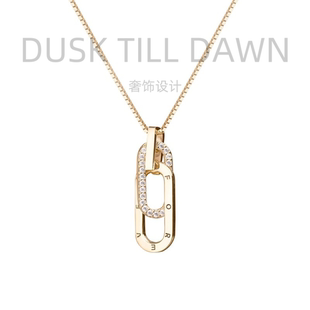 Dusktilldawn2025新品轻奢小众同心锁设计项链女时尚日常通勤搭配