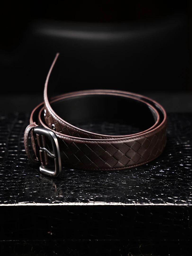 TERIPL复古意大利进口牛皮编织皮带裤腰带真皮百搭