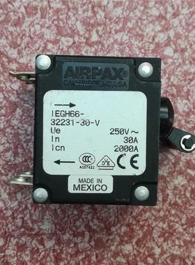 AIRPAX埃伯斯IEGH66-32231-30-V 250VAC 30A油阻尼设备液磁断路器
