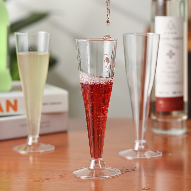 高脚鸡尾酒红酒香槟杯一次性冰淇淋慕斯布丁甜品台杯透明创意塑杯