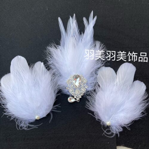 抖音网红复古羽毛走秀写真羽毛钻石发饰羽毛头花表演天鹅舞边夹 - 封面