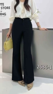 微喇裤 修身 显瘦韩版 木子家2686春季 喇叭裤 高腰洋气西装 休闲裤 新款