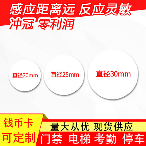 ID钱币卡UID直径28MM门禁