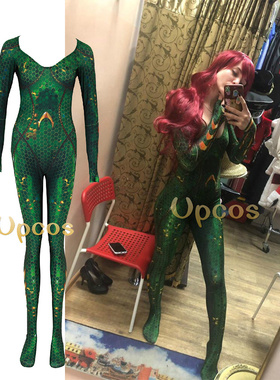 DC正义联盟海王同款海后Mera湄拉COSplay紧身衣万圣节服装可定制
