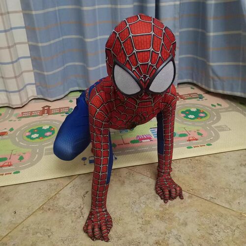 经典蜘蛛侠COSplay紧身衣儿童万圣节服装套装现货可定制