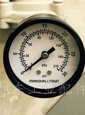 原装进口美国马士MARSH轴向2寸气压表压力表0~15/30/60/160PSI