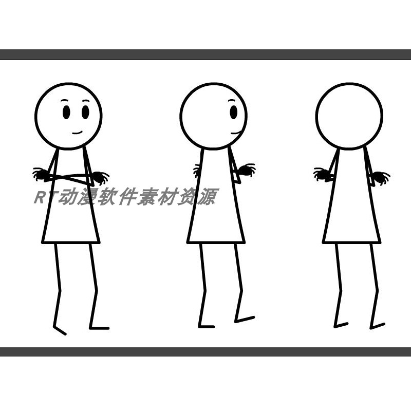 火柴人素材006火柴人有手指静态素材fla格式AN可用