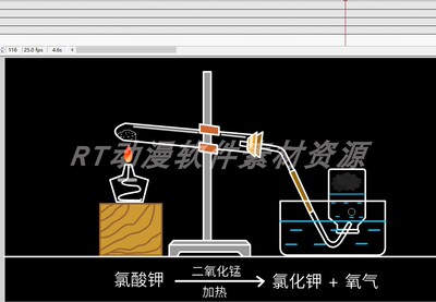 课件动画003化学课件氯酸钾制取氧气动画源文件AN及flash可用