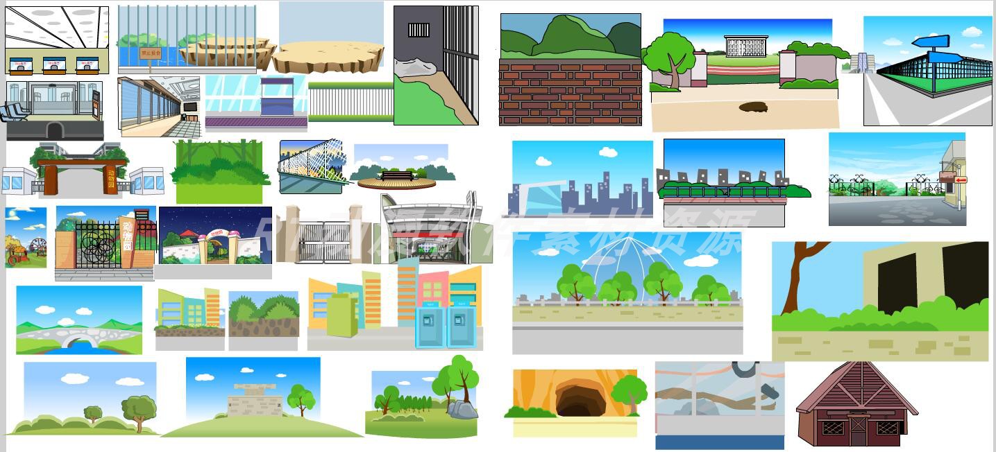 室外现代场景005动物园野生动物园大观园大鸟笼场景flash及AN通用