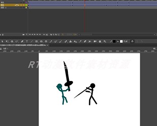 火柴人运动023火柴人打斗逐帧补间动画13秒原件AN及flash通用