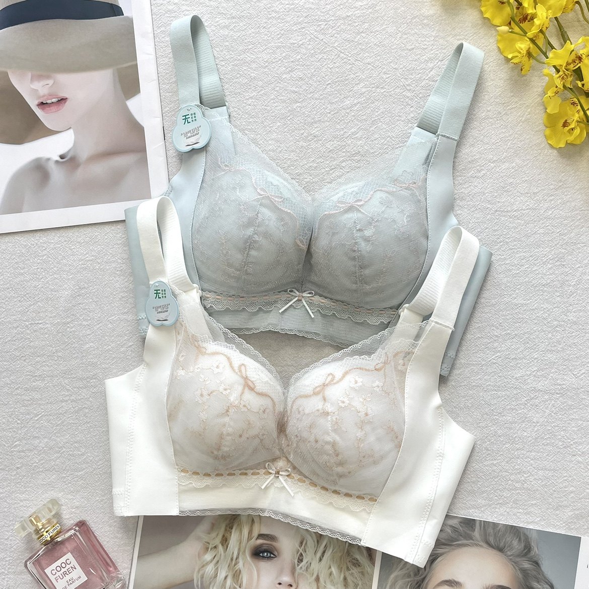 古妃正品小胸聚拢无磁内衣女中厚杯无侧骨防下垂收副乳无钢圈文胸