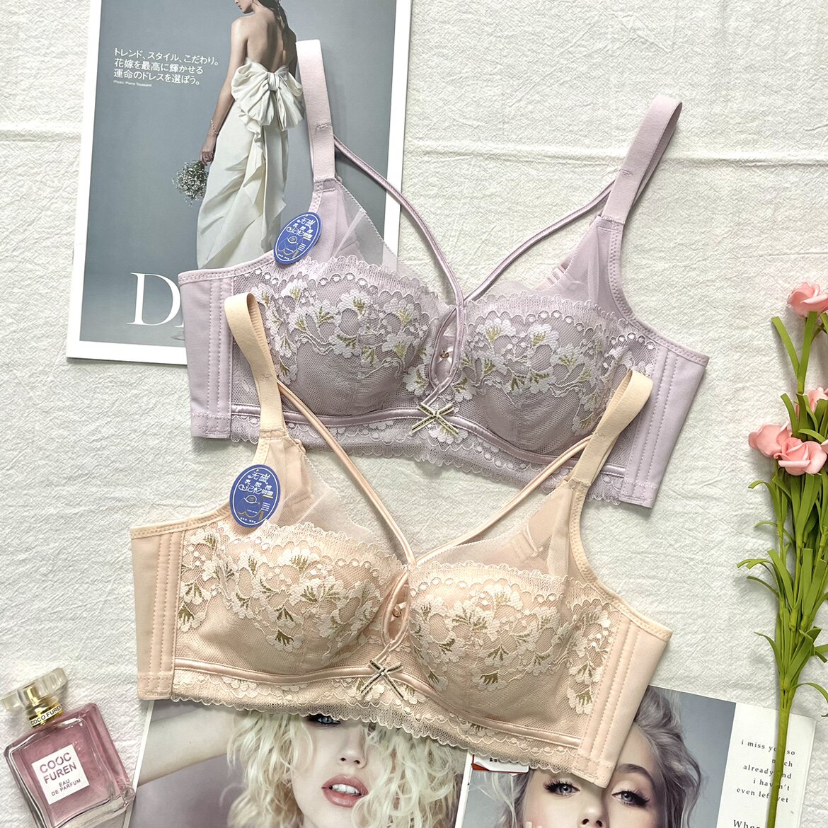 古妃正品乳胶棉芒果杯内衣女薄款软钢圈调整型侧收副乳聚拢文胸罩