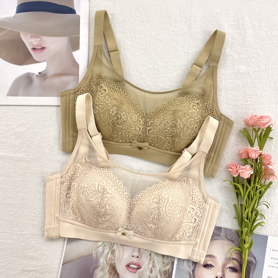 乳胶超薄杯型收副乳大胸显小内衣
