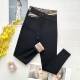 外穿加绒高腰显瘦小脚铅笔打底裤 鱼子酱交叉腰光暖福蝶小黑裤 冬季