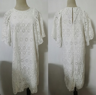 最后一点库存！重工刺绣钩花连衣裙女夏季甜美韩系温柔风气质短裙