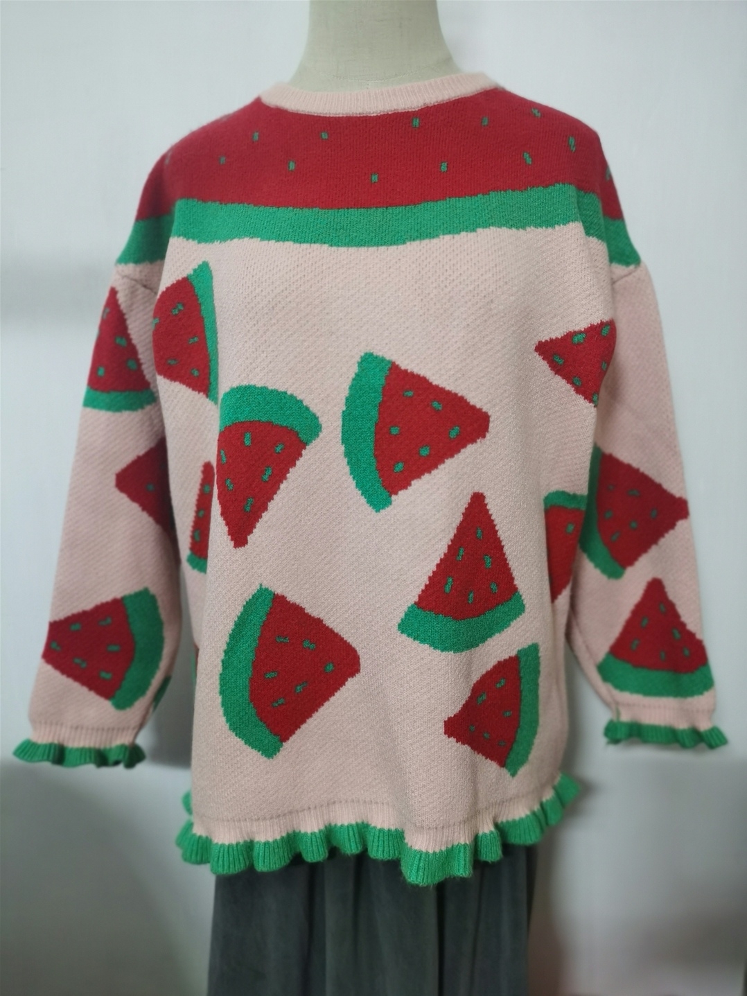 多巴胺设计感套头毛衣加厚秋冬季甜美青春休闲宽松针织衫上衣上衣