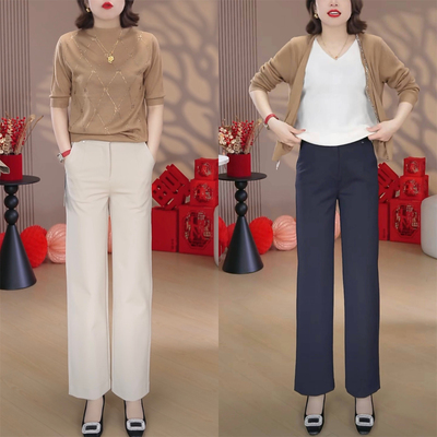 休闲窄版直筒裤女2026春夏新款