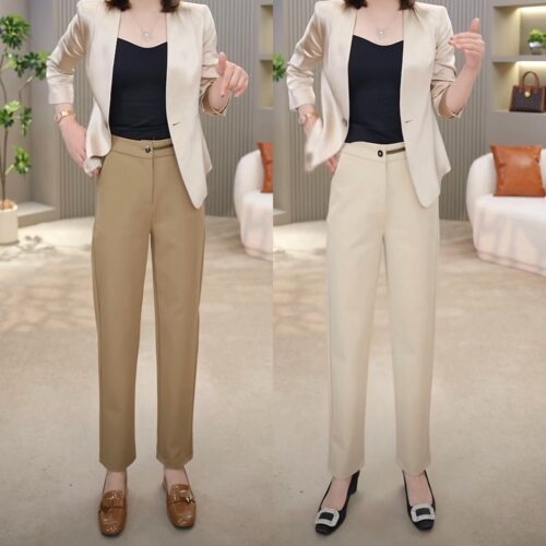 百搭四面弹烟管裤女2026春季新款
