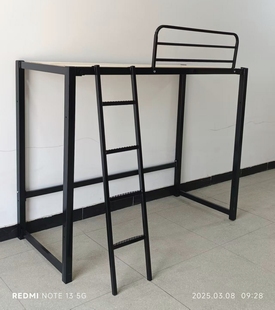 定制无床头床架复式高架床上层钢架上床下桌铁艺省空间高架双人床