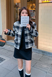 现货：秋冬新款时尚百搭格子毛呢小香风外套2C135-2387P155K228，女装毛呢外套，2C135