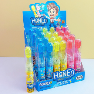 乐迪糖玩闪亮牙刷糖果混合水果味牙刷造型跳跳糖闪光玩具糖果批发