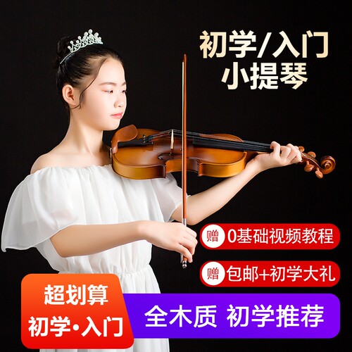 初学小提琴手工初学者入门学生儿童成人考级自学陪练全木质送教程 - 封面