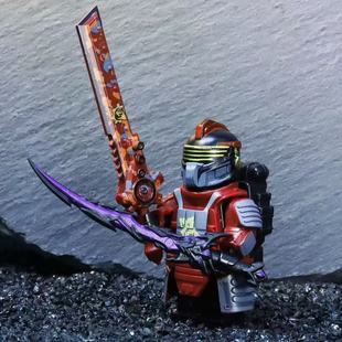 和平积木地铁逃生轩辕七级甲套人仔动力机甲大刀吃鸡周边拼装玩具